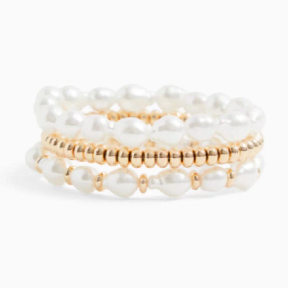3 Stretch Beaded Bracelets 3/4